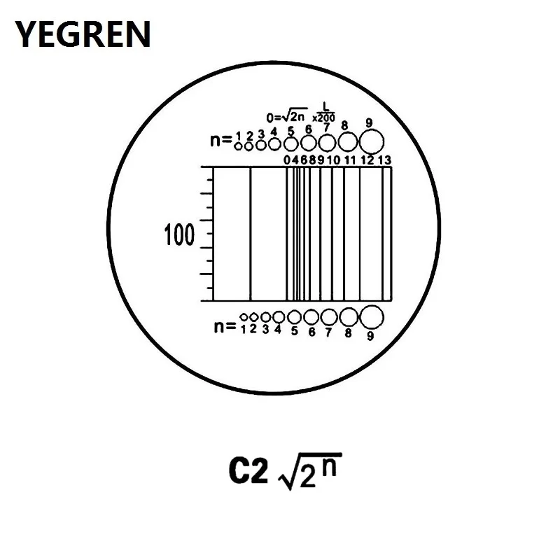 Eyepiece Micrometer Area Measuring Microscope Micrometer C2 Type Net-shaped Eyepiece Micrometer Optical Glass Lens CAT902 C2