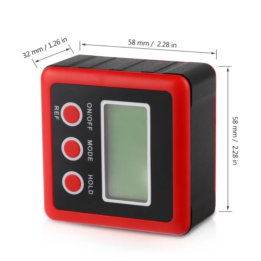 Цифровой транспортир датчик угла точность цифровой транспортир Инклинометр уровень коробка угол искатель коническая коробка Инклинометр красный/синий