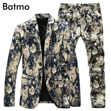 (Jacke + Pants) Männer Floral Anzüge 2017 Neue Marken-designer Fashion vintage Schlank Blume Business-kleidung Anzug Blazer freies verschiffen