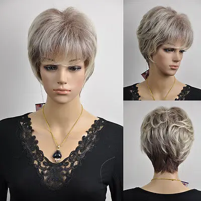 Elegant Women Short Wavy Bob Hair  Full Halloween  Costume 