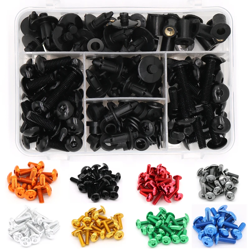 

For Kawasaki Ninja 400 2018UP Ninja 500R Ninja400R ER-4f Complete Cowling Full Fairing Bolt Kit Upper Fairing Clip M6 Speed Nuts