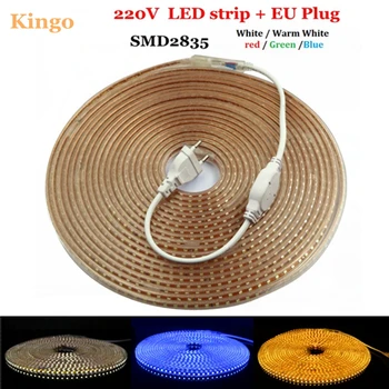 

high brightness Flexible IP67 Waterproof Led Strip light AC 220V with EU Power Plug 120Led/M 2835 SMD outdoor indoor Decoration