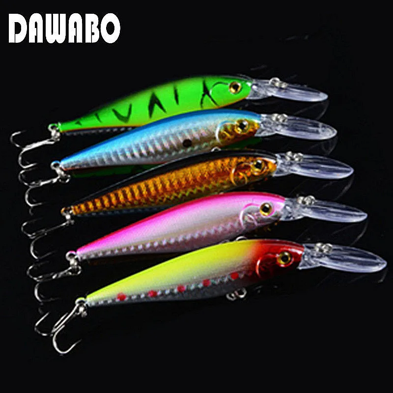 

DAWOBO 5 colors fishing lure Sinking Minnow High Quality Tackle 11 mm 10g Wobblers Crankbait with 6 Hooks 3D fishing accessories