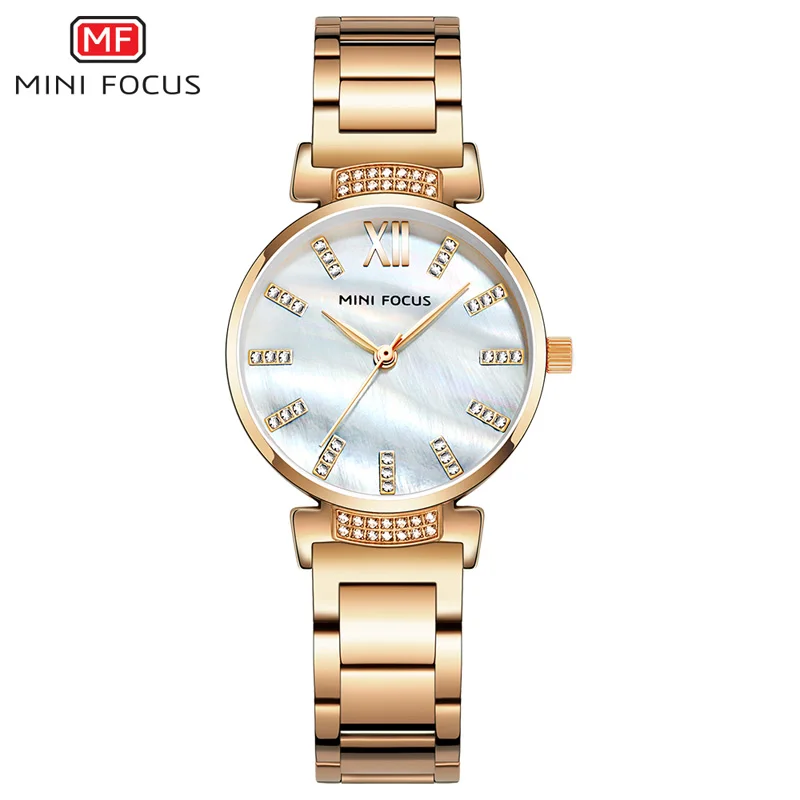 MINI FOCUS Women's Luxury Quartz Watches Simple Waterproof Dress Wrist Watch Lady Woman Relogios Femininos Clock 0227Rose MINI FOCUS Women's Luxury Quartz Watches Simple Waterproof Dress Wrist Watch Lady Woman Relogios Femininos Clock 0227Rose