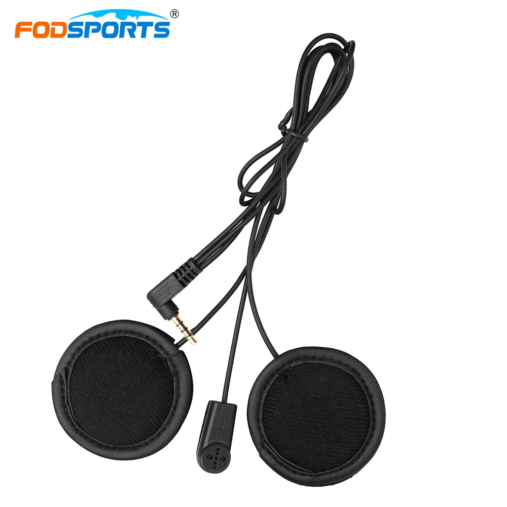Fodsports V6 1200M Helmet Headset Accessories Motorcycle Jack Headphone For Full face Helmet Bluetooth Intercom Earphone