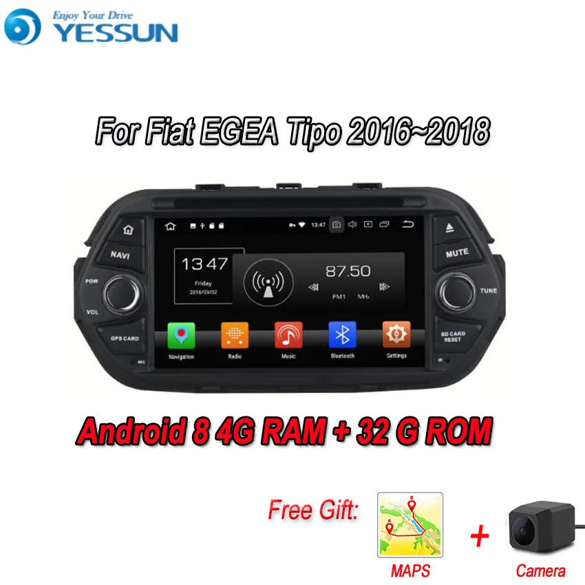 YESSUN Android 8,0 4G ram сенсорный экран DVD для Fiat Tipo~ Автомобильный навигатор gps мультимедийный плеер Зеркало Ссылка Авторадио