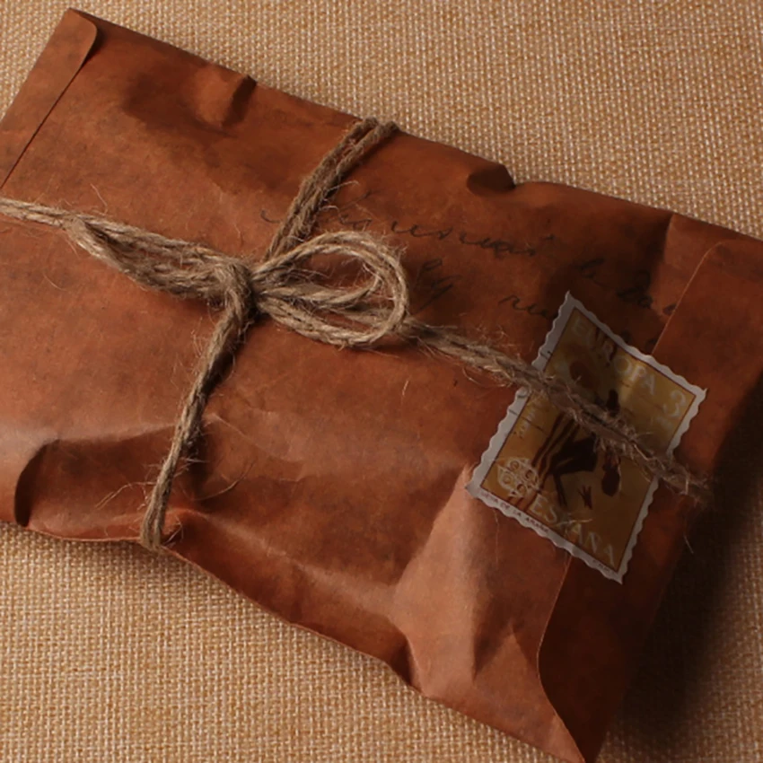 10pcs/lot Kraft Wax Envelopes Vintage Postcard Cover Wedding Invitation Stationery Writing Letter Storage Pouch 16*11cm Envelope