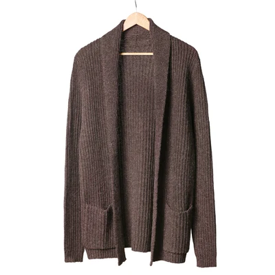 Мужской свитер с длинным рукавом, кардиган для мужчин, стильный кардиган, модная одежда, толстый теплый мохеровый свитер для мужчин, английский стиль, J511 - Цвет: J789 coffee