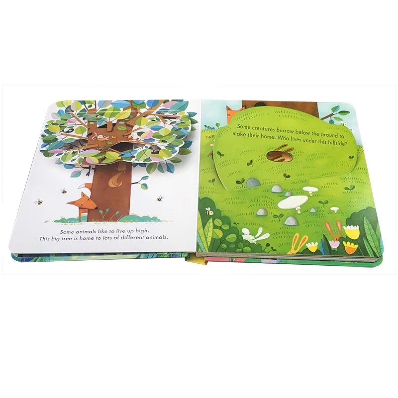 Детские развивающие 3d книжки с откидной крышкой детские книги животными подарок