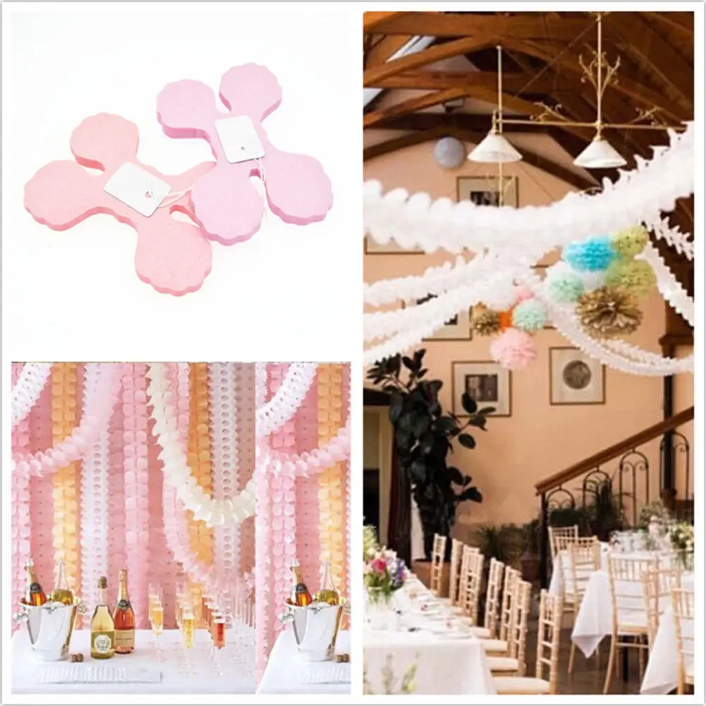 

Hanging Tissue Paper Clovers Garland String Party Home Decoration 21 Colors