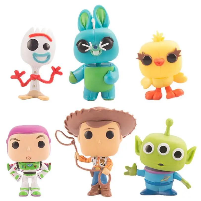 Поп 6 шт./компл. аниме-игрушка История 4 Forky Ducky Bunny Buzz Lightyear Alien Woody Фигурки Коллекция модель игрушки для детей