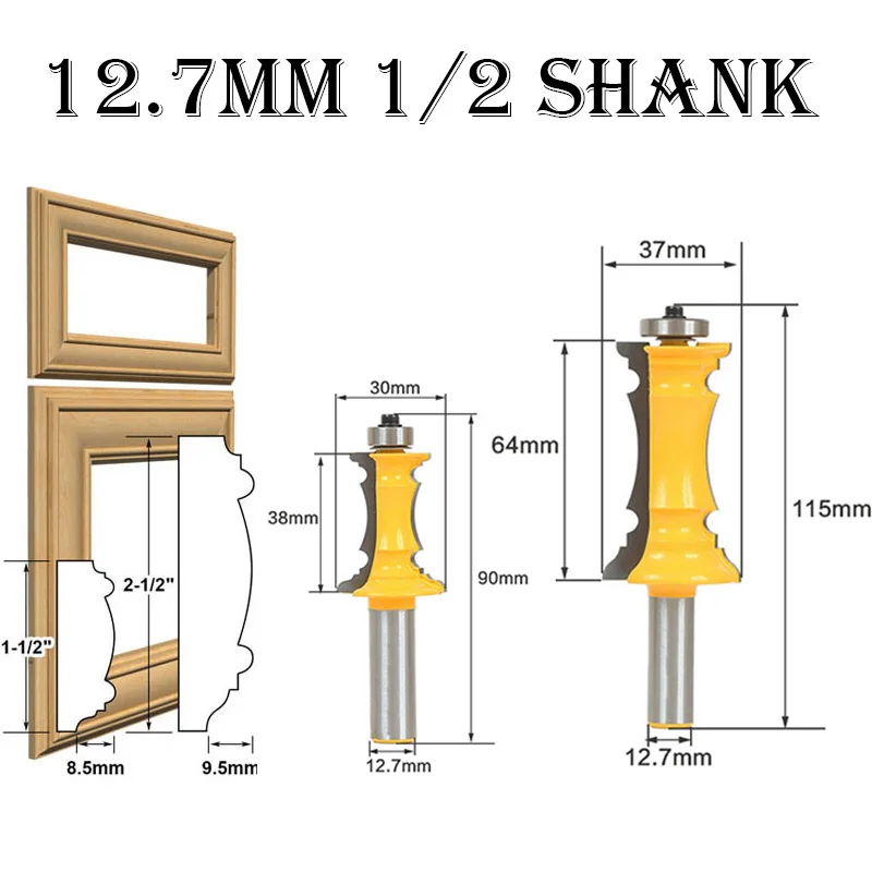 2 шт. двери шкафа отделка концом 1/2 хвостовик паз и язык фрезы 12,7 мм Древесины Измельчители Деревообработка Инструмент