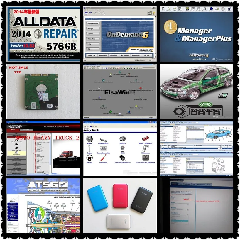 Авто программное обеспечение alldata 10,53+ mitchell по требованию+ менеджер плюс+ средний/Тяжелый грузовик 49 в 1 ТБ HDD ремонт данных программное обеспечение