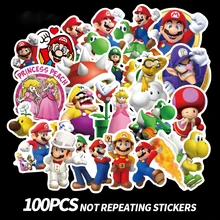 100 Uds juego de Anime dibujos animados de Mario pegatina impermeable maleta DIY portátil guitarra monopatín de juguete pegatinas encantadoras