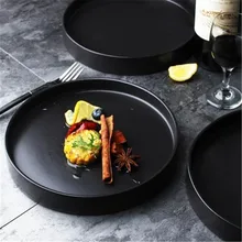 NIMITIME западный стиль Элегантная черная салатная тарелка Ресторан Стейк тарелка отель домашнее блюдо глубокая обеденная тарелка блюдо