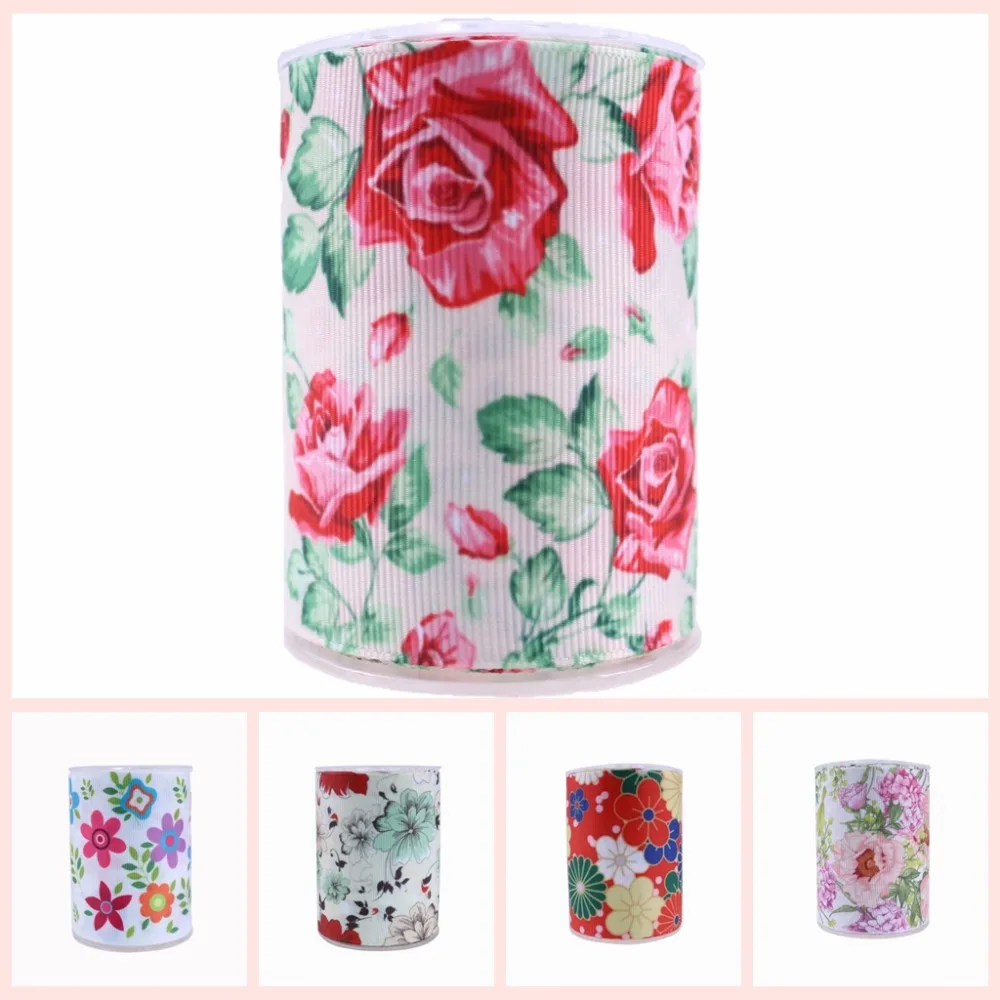 

13 designs 75mm heat transfer floral grosgrain 50yards, welcome custom designs