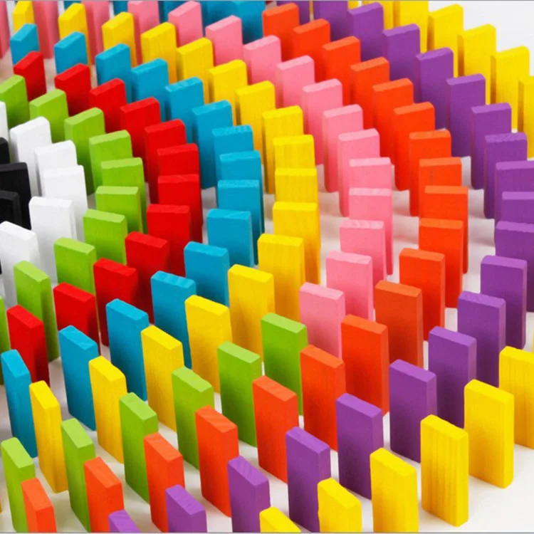 Comprare 100 pz Lotto Gioco Da Tavolo per I Bambini il Regalo di Legno Domino Set Non tossico di Pittura Per Bambini Giocattoli Giocattoli di Legno Domino