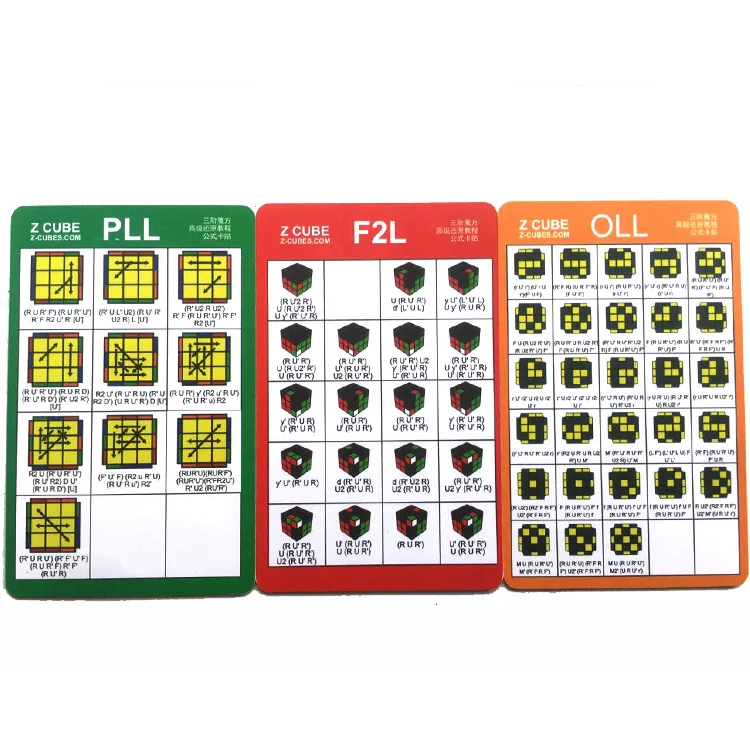 

3 sheets/set CFOP formula for 3x3x3 Speed Magic Cube F2L PLL OLL Puzzle Cubes Tutorial Solution Method Course for magico Cubo