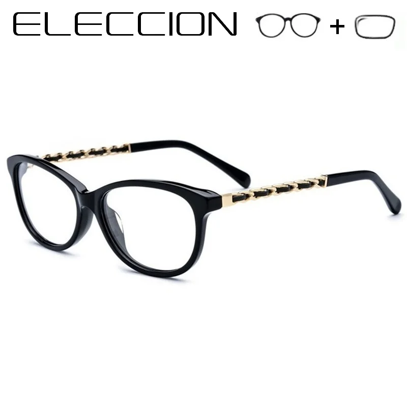 

Acetate Prescription Glasses Women Vintage High Quality Korean Screwless Eyewear Myopia Eyeglasses Retro Optical Frame ELECCION