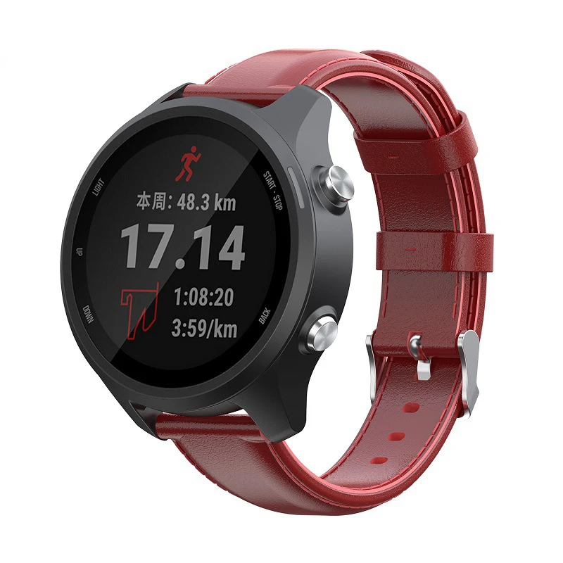 Кожаный ремешок для часов Garmin Forerunner 245 245 M/645 645 ремешок для Garmin Vivoactive 3 3 музыка/Vivomove огнеупорные часы