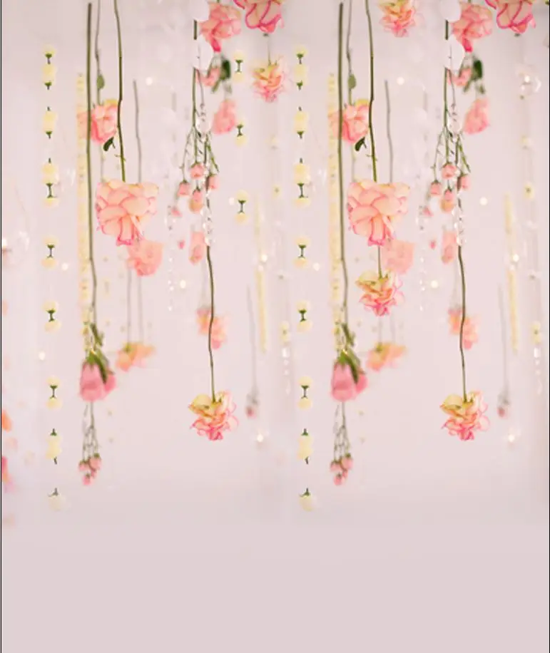 5x7FT Light Pink Flowers Decors Branch Wall Custom Photo Studio Backdrop Background Vinyl 220cm x 150cm | Электроника