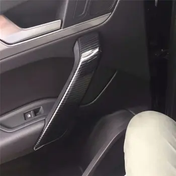 

WELKINRY car auto cover styling for Audi Q5 FY 2018 2019 carbon fiber grain interior handrail armrest handle rail trim