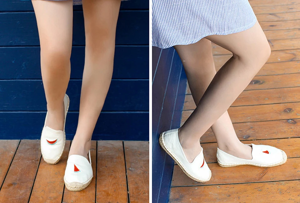 Женская обувь без шнуровки; простые женские лоферы с вышивкой из конопли; Привлекательные джинсовые парусиновые эспадрильи; женская обувь на плоской подошве с вышитым рисунком