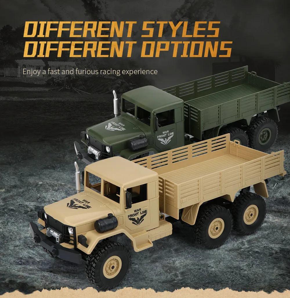 

JJRC Q64 RC 1:16 2.4G Remote 6WD Tracked Off-Road Military Truck RTR Toy Bright Spotlight Explore Unknown