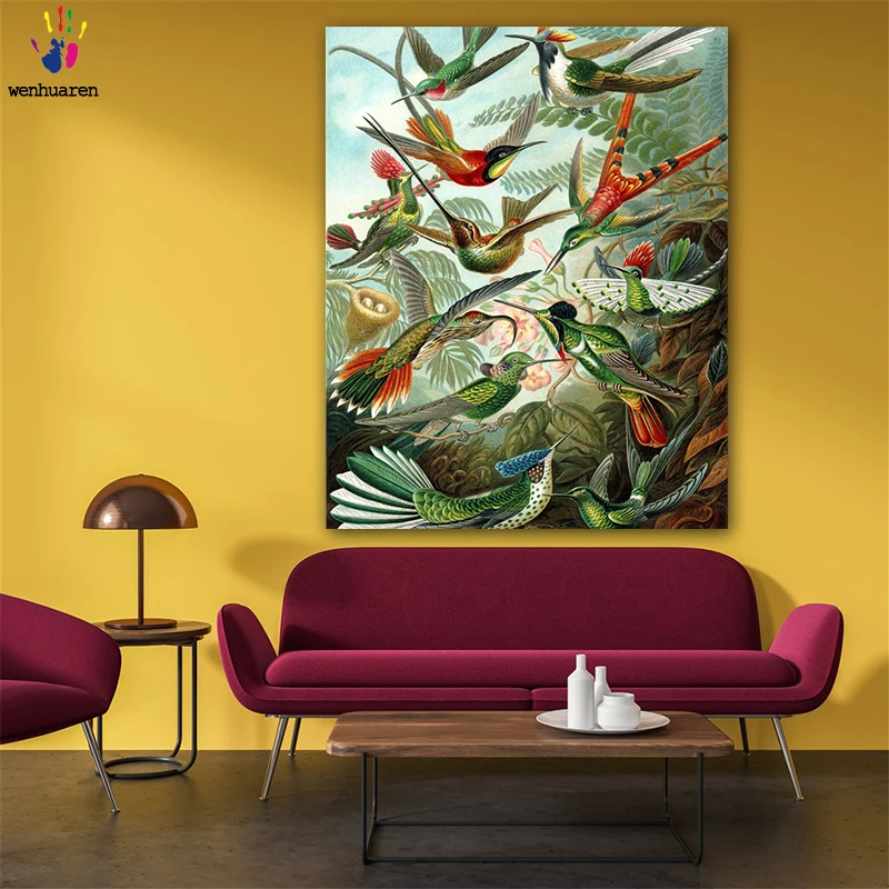 

DIY colorings pictures by numbers with colors A flock of birds flying picture drawing painting by numbers framed