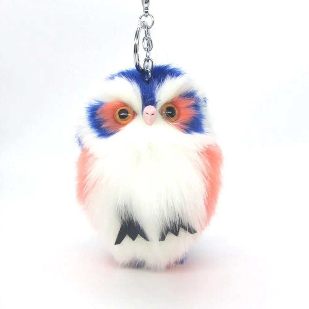 Imitation Rabbit Hair Key Ring Owl Pendant Ball Cute Animal Fur Bag Keychain | Украшения и аксессуары