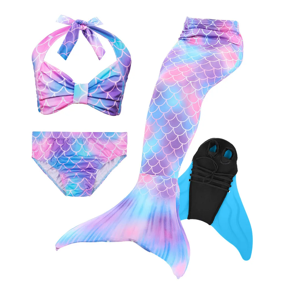Детский костюм для купания с хвостом русалочки девочек|Ласты плавания| |