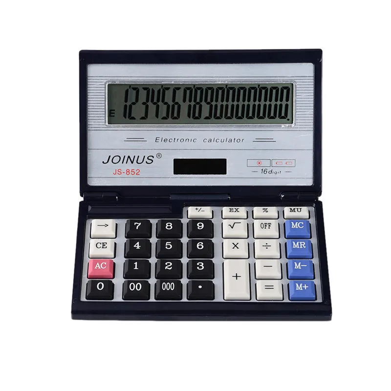 

1pcs Foldable office use calculator Large computer keys Office big Computer Keys Solar power Calculator with coin batteries