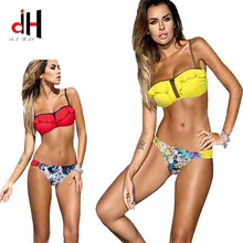 DA HAI Brand Sexy Volants Bikini 2017 Print Badpakken Vrouwen Badmode Bandage Biquini Badpak Monokini Bikinis Set BK793