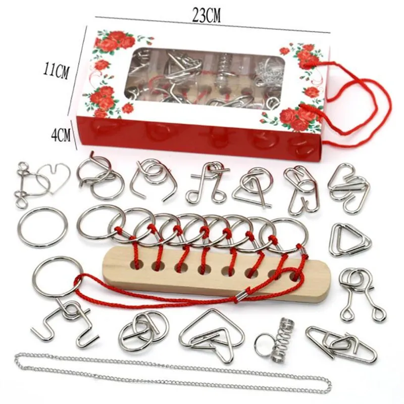 16/18/28/30 шт. комплект IQ металлические головоломки Разум Логические Magic Wire Пазлы игры для детей, IQ мозга проволоки Пазлы для взрослых