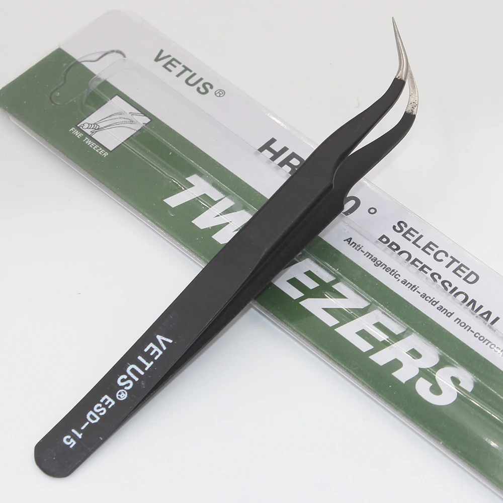 Anti-static ESD 10-17 Tweezers Set for Soldering Station Welding Assist Tools (ESD-10 11 12 13 14 15) precision tweezers,tweezer tool,esd anti static tweezers,soldering tweezers 1pcs