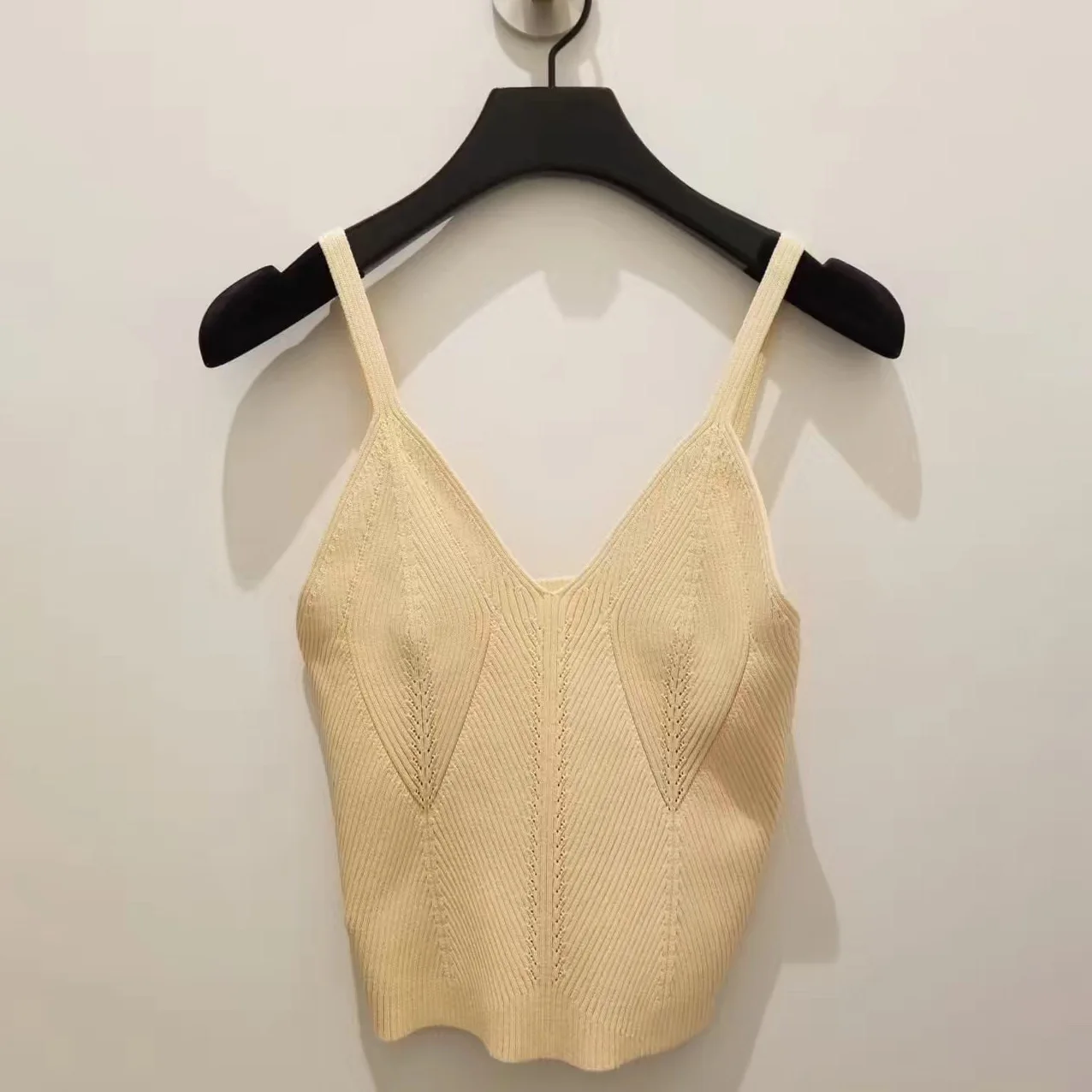 

2019 Spring and Summer New Garter Knitted Women Pure Color Leisure Women Garter Vest Casual Women Clothing Vest