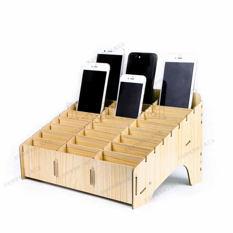 

Multifunctional Wooden storage box desktop office 24 grid rack Mobile phone Repair Tool Box Motherboard display Accessories