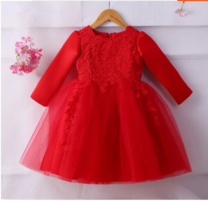 2016 Autumn 1 Year Newborn Girl Baby Birthday Christening Dress Baby