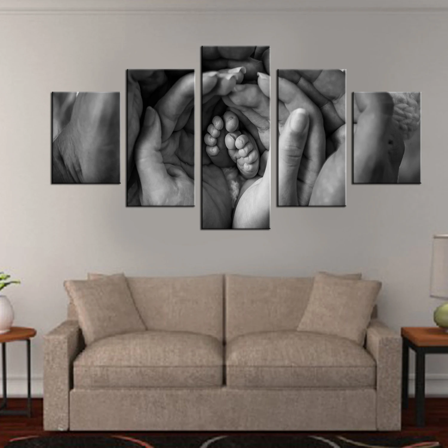 

Drop Shipping Wall Art Painting Canvas 5 Panel Modular Wall Pictures Love Hands for Living Room Bedroom Home Decoration Abstract