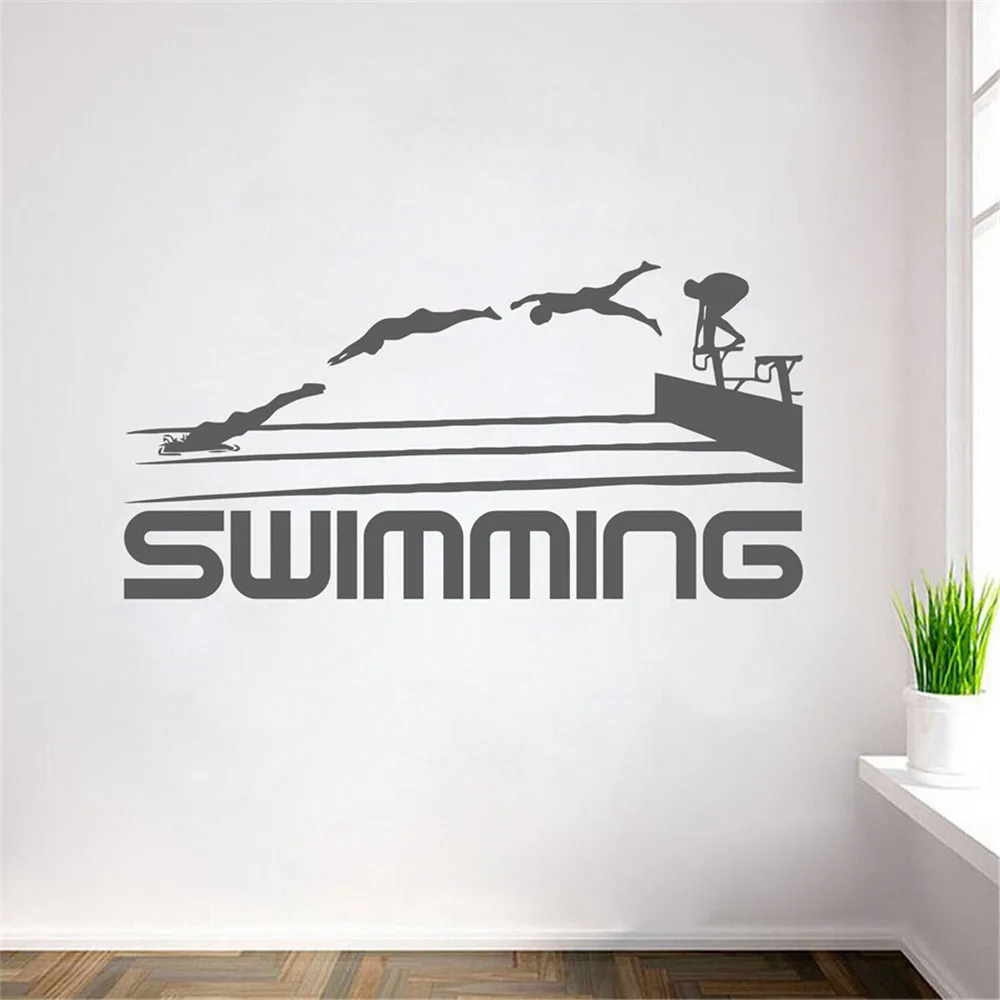 Swimming Quotes Sport Series Art Vinyl Wall Stickers Swim Athletes