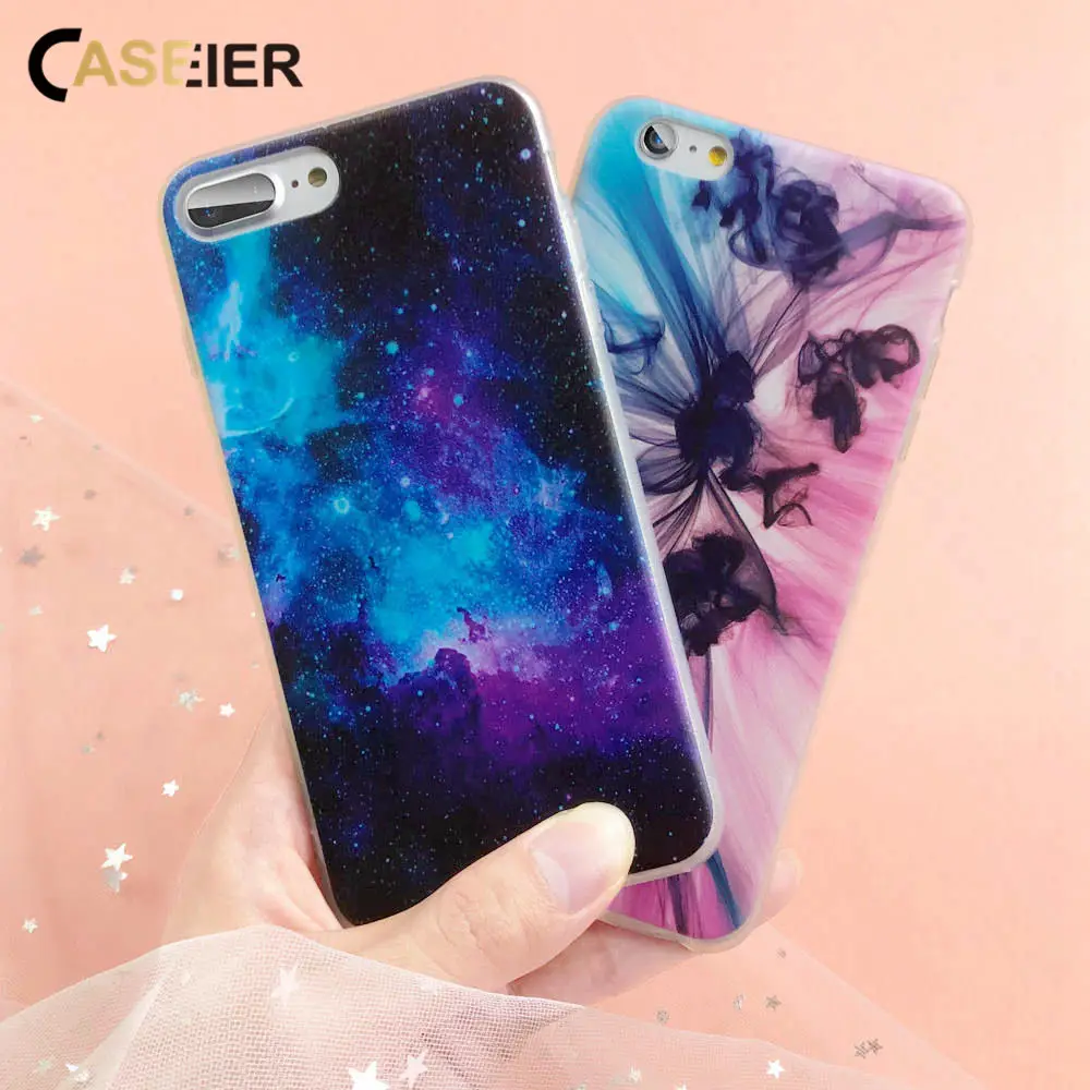 

CASEIER Colorful Patterned Case For iPhone 7 8 6s 6 Plus Soft TPU Back Cases For iPhone X Xr Xs Max 5 5s SE Coque Accessories