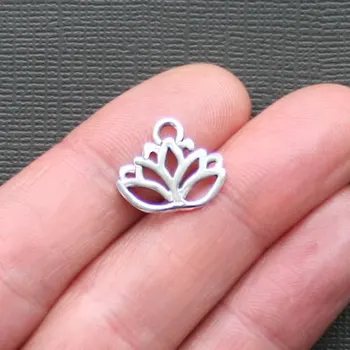 

10pcs/lot 15*16mm Lotus Charms Antique Silver Color for diy charms necklace pendant jewelry accessories findings making