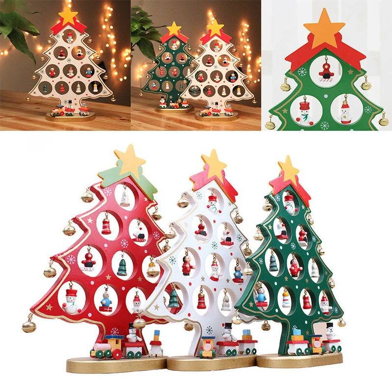 DIY Рождественское украшение Деревянная Рождественская елка Рождественские подвесные украшения подарок для детей, два размера