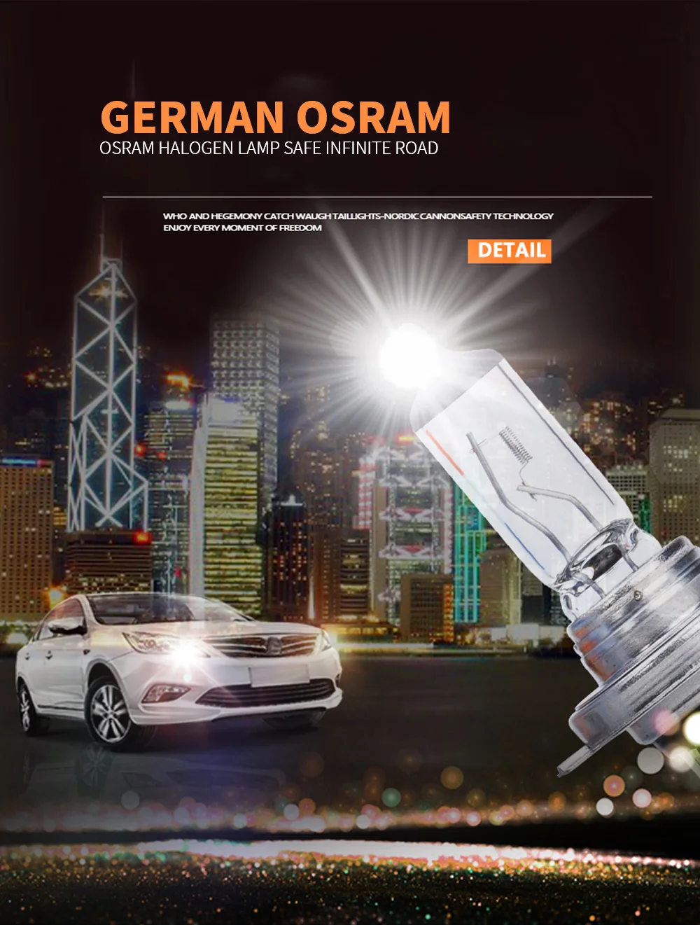 Лампа Ксеноновая OSRAM H4 автомобилей головной светильник лампы высокого луча ближнего светодиодный светильник с галогенной лампы дальнего и ближнего светильник долговечность 12В 60/55 Вт(один комплект