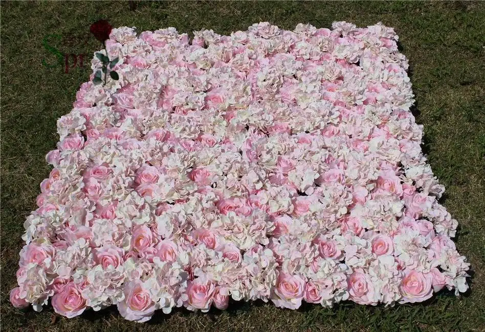 SPR Бесплатная доставка-свет pink-10pcs/лот искусственный шелк роза цветок стены свадебный фон газон/столб рынок украшения