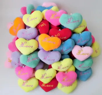 

100Pcs New Fashion love Plush Keychain Stuffed Toys Key Ring Jewelry Xmas Gifts bag Pendant Decor SM513
