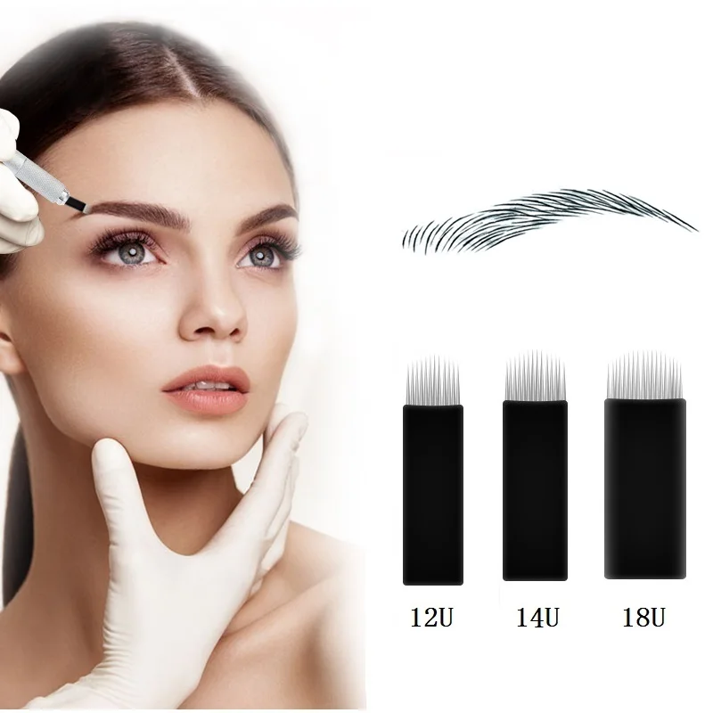 Biomaser 0.25mm U18 Pins Needles Microblading Permanent Makeup Eyebrow