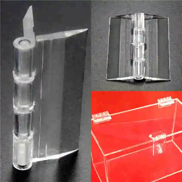 Excellent Quality 45x38mm Door Window Clear PMMA Acrylic Folding Hinge