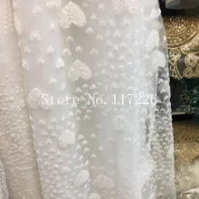 Блестящая JRB-101901 Тюлевая ткань с блестящим кружевом для свадебного платья сетка с блестками кружевная ткань белого цвета