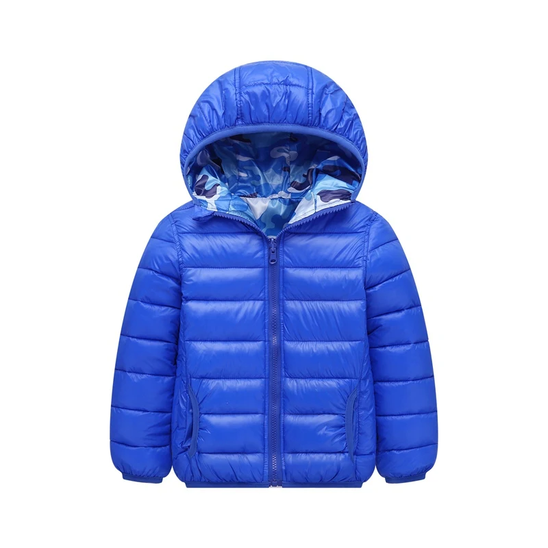 Двухсторонние Детские Зимние куртки для девочек плотная верхняя одежда с капюшоном для мальчиков, пальто камуфляжные пуховые парки теплая детская одежда для детей возрастом от 3 до 12 лет - Цвет: As picture